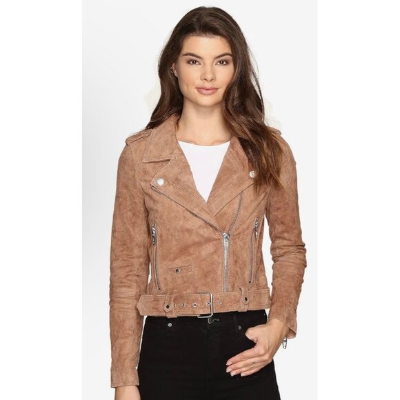 Blank NYC Jackets & Blazers - Blank NYC coffe bean Suede Moto Jacket NWT Small